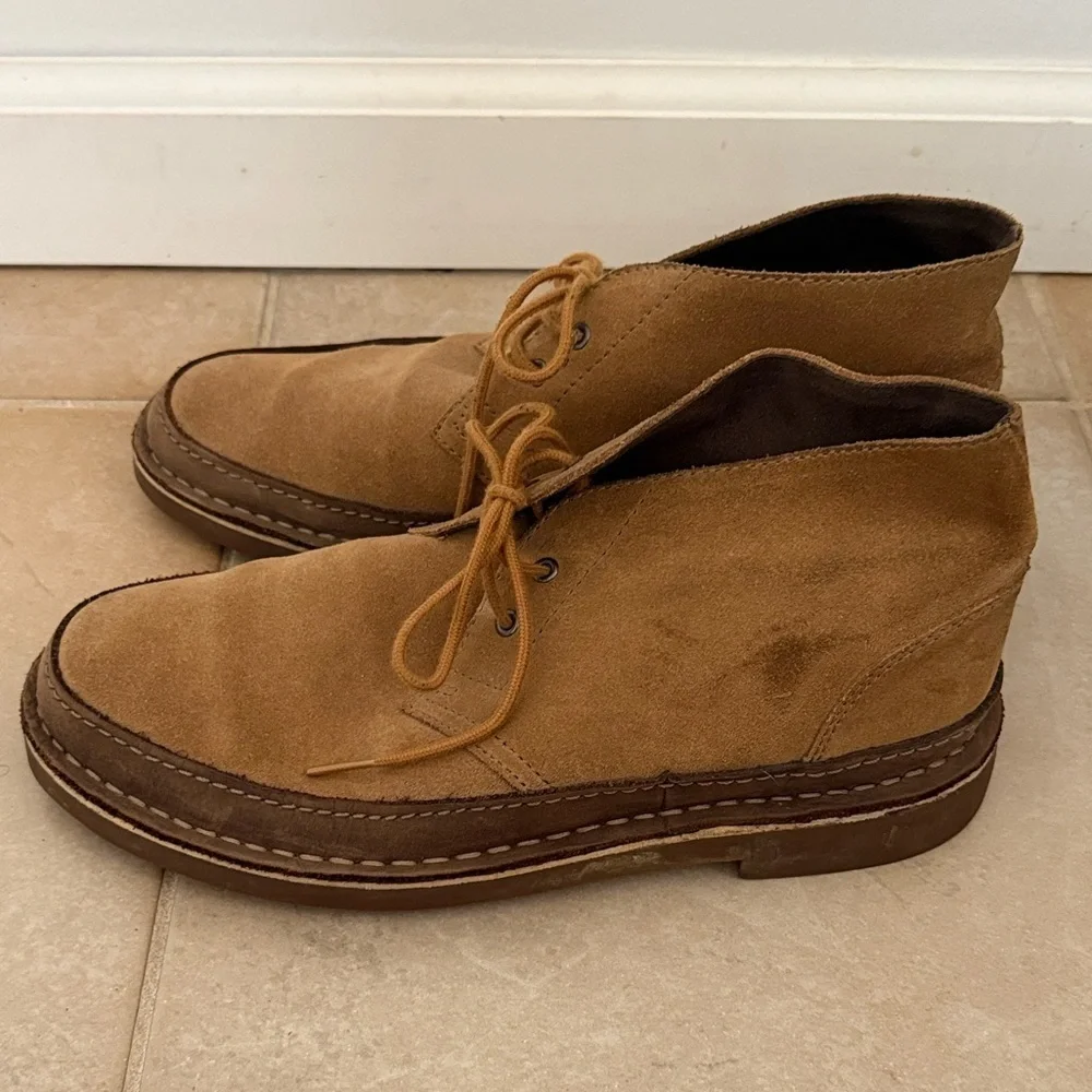 Clarks Bushacre Rand Men's 7.5 Tan Suede Leather Chukka Boots